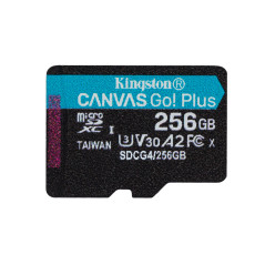Kingston Technology Scheda microSDXC Canvas Go Plus Gen4 200MB/s A2 U3 V30 da 256 GB + adattatore