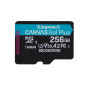 Kingston Technology Scheda microSDXC Canvas Go Plus Gen4 200MB/s A2 U3 V30 da 256 GB + adattatore