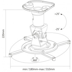 Reflecta Supvex supporto per proiettore Soffitto Bianco