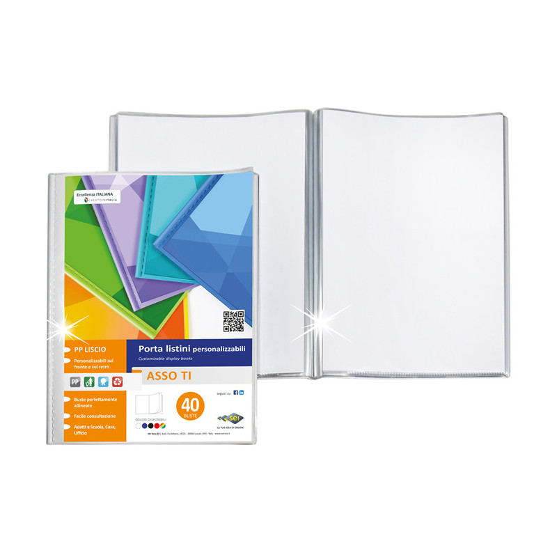 SEI Rota Asso TI cartellina con fermafoglio Polipropilene (PP) Trasparente