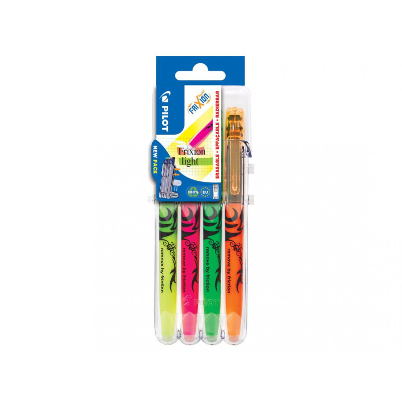 Pilot FriXion Light Verde, Arancione, Rosa, Giallo 4 pz