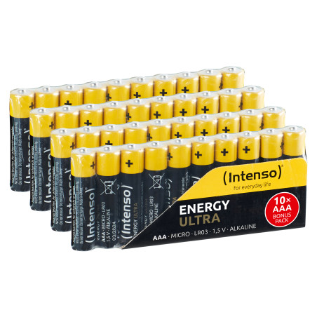 Intenso 7501510 - Energy Ultra Alkaline Batterie AAA Micro 40er-Pack - Batterie Batteria monouso Mini Stilo AAA Alcalino