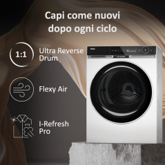 Haier Ultra X11, Asciugatrice 9 KG, Classe C, Bianco, Inverter, I-Refresh PRO, Wi-Fi, Smart AI, Ultra Reverse, HD90-A3Q397U1-S