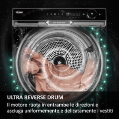 Haier Ultra X11, Asciugatrice 9 KG, Classe C, Bianco, Inverter, I-Refresh PRO, Wi-Fi, Smart AI, Ultra Reverse, HD90-A3Q397U1-S