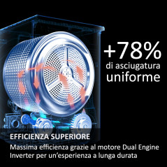 Haier Ultra X11, Asciugatrice 9 KG, Classe C, Bianco, Inverter, I-Refresh PRO, Wi-Fi, Smart AI, Ultra Reverse, HD90-A3Q397U1-S