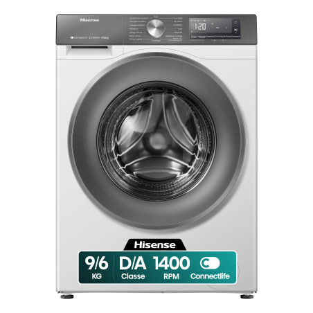 Hisense WD3S9043BW7 lavasciuga Libera installazione Caricamento frontale Bianco