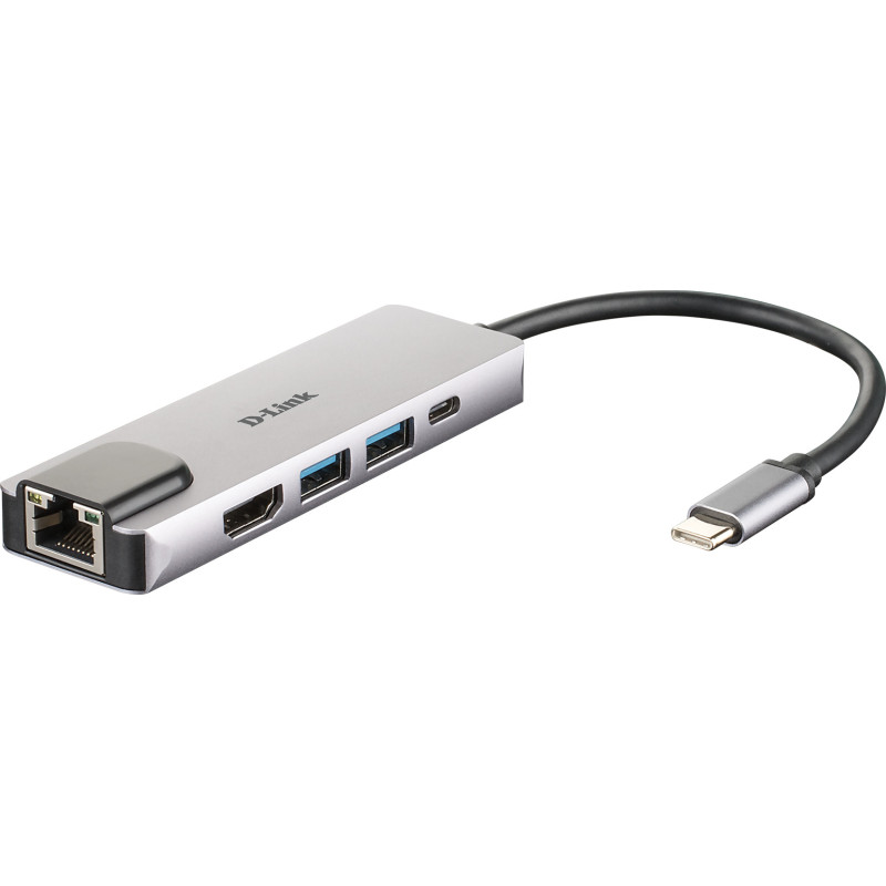 D-Link DUB-M520 replicatore di porte e docking station per laptop Cablato Thunderbolt 3 Alluminio