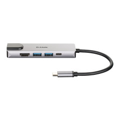 D-Link DUB-M520 replicatore di porte e docking station per laptop Cablato Thunderbolt 3 Alluminio