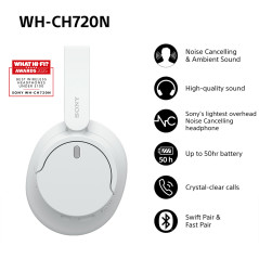 Sony WH-CH720N Cuffie Bluetooth wireless con cancellazione del rumore - Durata della batteria fino a 35 ore e ricarica rapida -