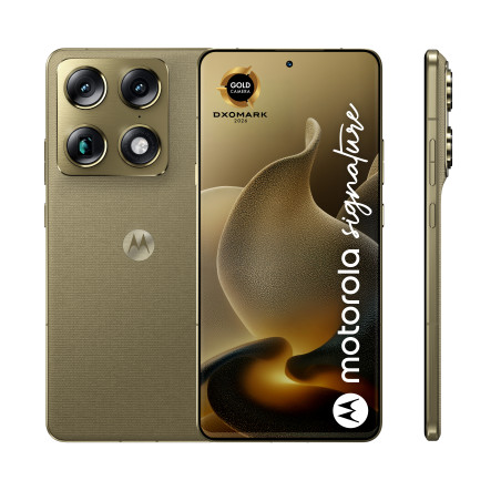 Motorola signature 17,2 cm (6.78") Doppia SIM Android 16.0 5G USB tipo-C 16 GB 512 GB 5200 mAh Oro PANTONE Martini Olive