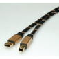 ROLINE 11.02.8803 cavo USB USB 2.0 3 m USB A USB B Nero, Oro