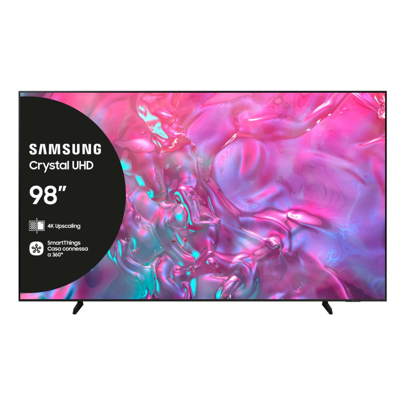 Samsung TV Crystal UHD 4K 98” UE98DU9070UXZT Smart TV Wi-Fi Graphite Black 2024, Processore Crystal 4K, 4K Upscaling, Slim