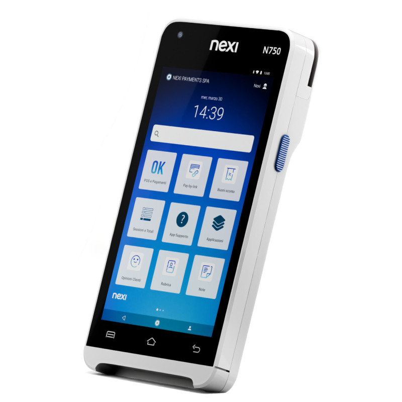 Nexi NEIN750 lettore di card readers Interno/esterno Batteria Wi-Fi + 4G Nero, Grigio