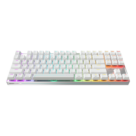 CHERRY MX 8.2 Pro TMR Wireless tastiera Gaming USB + RF Wireless + Bluetooth QWERTY US International Argento, Bianco