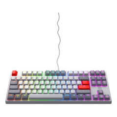 CHERRY K4V2 TKL tastiera Gaming USB QWERTY Inglese US Grigio, Grigio chiaro, Rosso