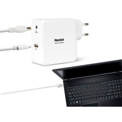Hamlet Notebook Charger alimentatore universale da 65w per notebook e dispositivi mobili