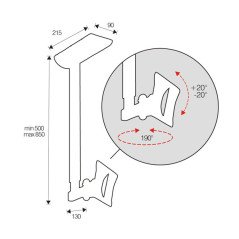 ITB OM26073 Supporto per display espositivi 76,2 cm (30") Nero