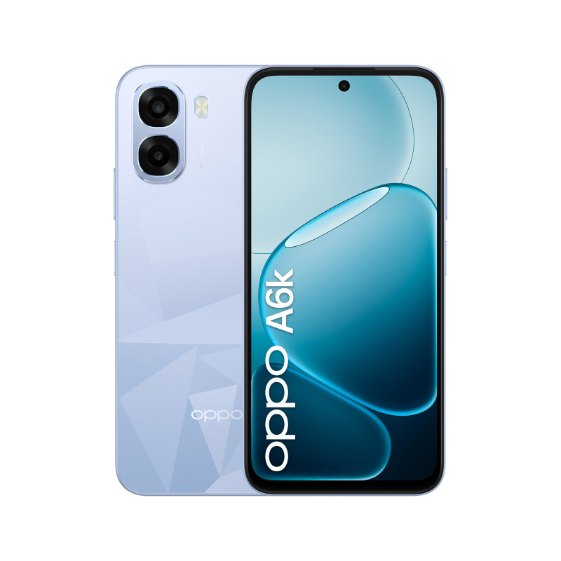 OPPO A6k AI Smartphone, doppia fotocamera 13MP+QVGA, Selfie 5MP, Display 6.75” 120HZ IPS HD+, 6100mAh, RAM - 6932169398909