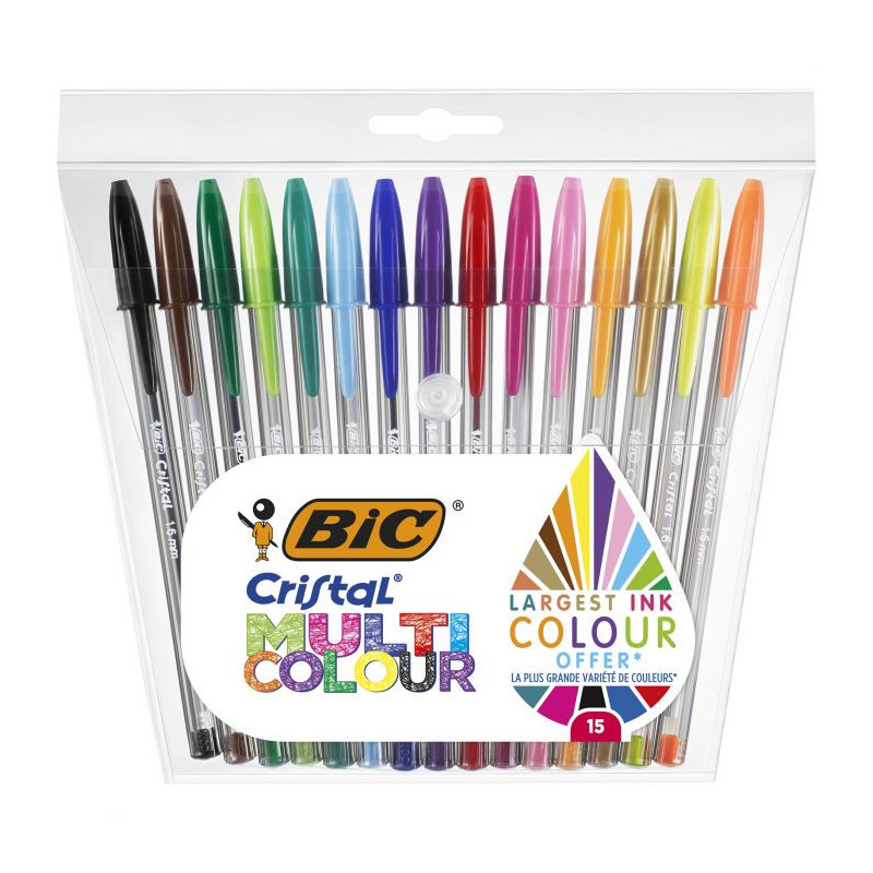 BIC Cristal Multicolour Penna a sfera 15 pz BIC Cristal Multicolour Penna a sfera 15 pz