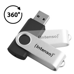 Intenso USB 64GB OFFICE LINE 3.2 Gen1 Silver-Black unità flash USB USB tipo A 3.2 Gen 1 (3.1 Gen 1) Nero, Argento