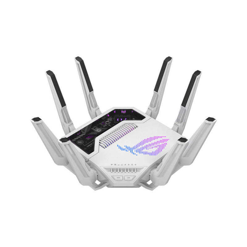 ASUS ROG Rapture GT-BE19000AI router wireless 10 Gigabit Ethernet Tri-band (2,4 GHz/5 GHz/6 GHz) Bianco