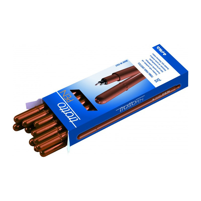 Tratto Pen penna tecnica Fine Marrone 12 pz
