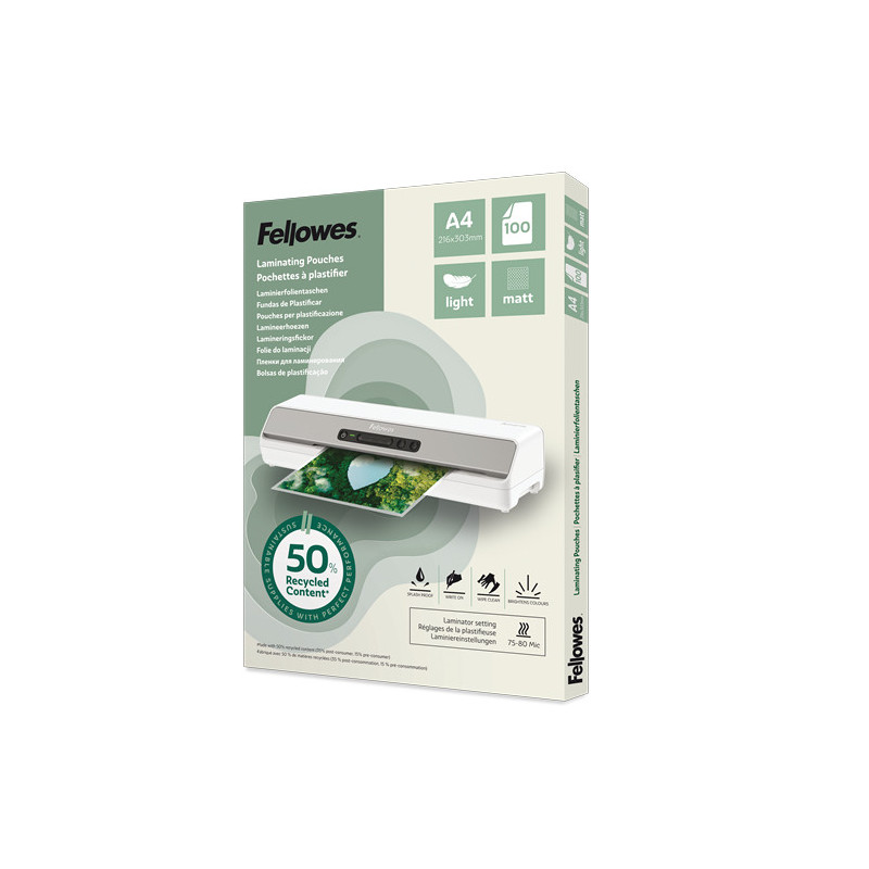 Fellowes 100143435 pellicola per plastificatrice 100 pz Fellowes 100143435 pellicola per plastificatrice 100 pz