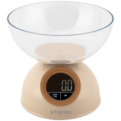 Tognana Porcellane D2DBL51IRCH bilancia da cucina Beige Superficie piana Rotondo Bilancia da cucina elettronica