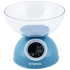 Tognana Porcellane D2DBL51IRZU bilancia da cucina Blu Superficie piana Rotondo Bilancia da cucina elettronica