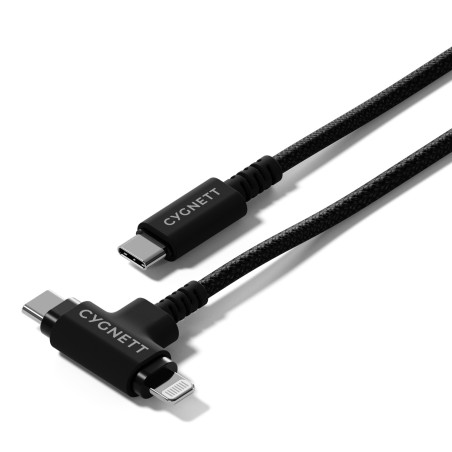 Cygnett Unite cavo USB USB 2.0 1 m USB C USB C Lightning Nero