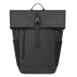 Rivacase Eden zaino Zaino roll top Nero Poliestere, PU pelle