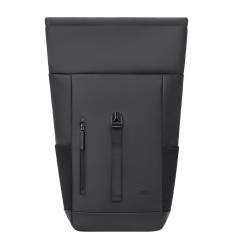 Rivacase Eden zaino Zaino roll top Nero Poliestere, PU pelle