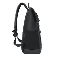 Rivacase Eden zaino Zaino roll top Nero Poliestere, PU pelle