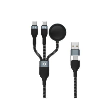 Conceptronic ETTA08B15 cavo USB USB 2.0 1,5 m USB A 2 x USB C Nero