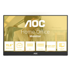 AOC 16T20E2 TV e monitor portatile Nero 39,6 cm (15.6") LED 1920 x 1080 Pixel