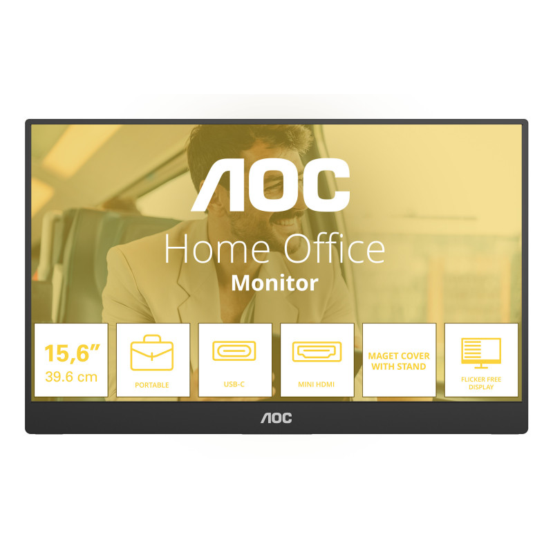 AOC 16T20E2 TV e monitor portatile Nero 39,6 cm (15.6") LED 1920 x 1080 Pixel
