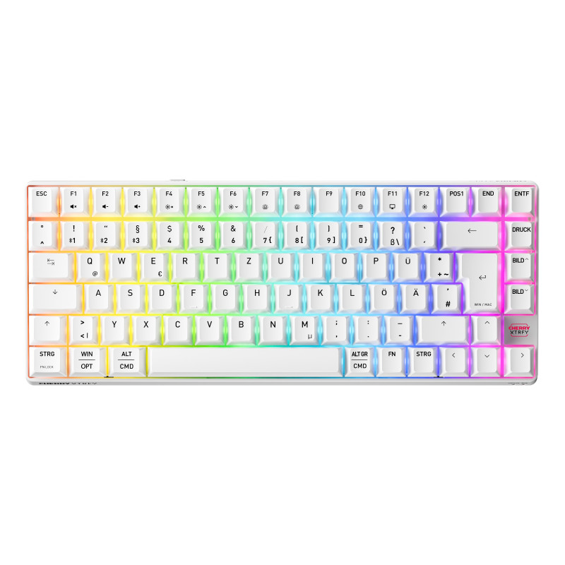 CHERRY XTRFY K33 Compact Wireless tastiera Gaming USB + RF Wireless + Bluetooth QWERTZ Tedesco Bianco CHERRY XTRFY K33 Compact Wireless tastiera Gaming USB + RF Wireless + Bluetooth QWERTZ Tedesco Bianco