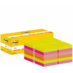 Post-It 3M , Haftnotizen, mehrfarbig pouch autoadesiva Quadrato Magenta, Arancione, Rosa, Giallo 100 fogli Autoadesivo