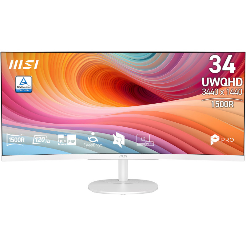 MSI Pro MP341CQW E12 Monitor PC 86,4 cm (34") 3440 x 1440 Pixel UltraWide Quad HD Bianco