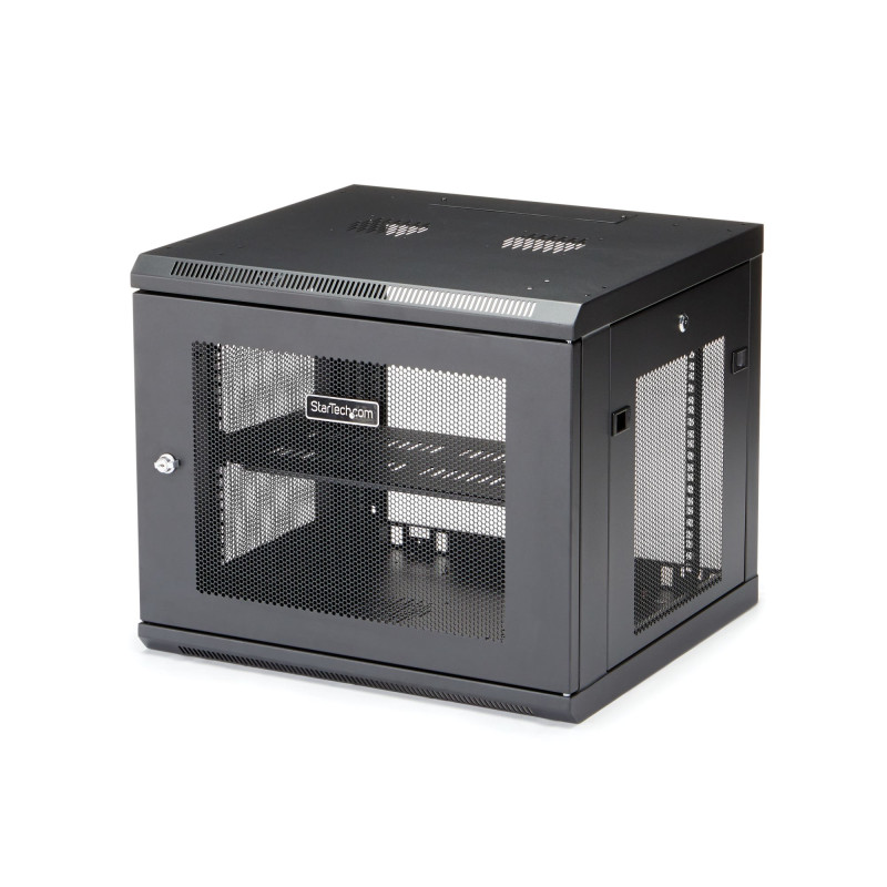 StarTech.com Armadio Rack 19" 9U a 4 Montanti a Muro - Server Rack 19 Pollici con Ripiano 1U per Switch e Dispositivi di