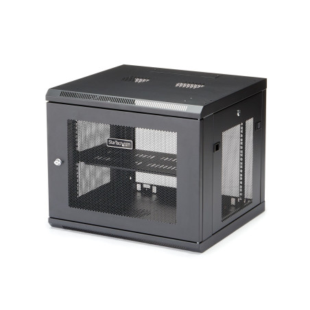 StarTech.com Armadio Rack 19" 9U a 4 Montanti a Muro - Server Rack 19 Pollici con Ripiano 1U per Switch e Dispositivi di