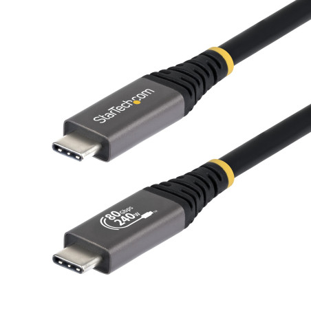 StarTech.com Cavo USB4 da 1m, Cavo USB-C Certificato USB-IF, 80Gbps, PD240W, 8K120Hz / 4K240Hz DP2.1 DP80, Cavetto Tipo-C