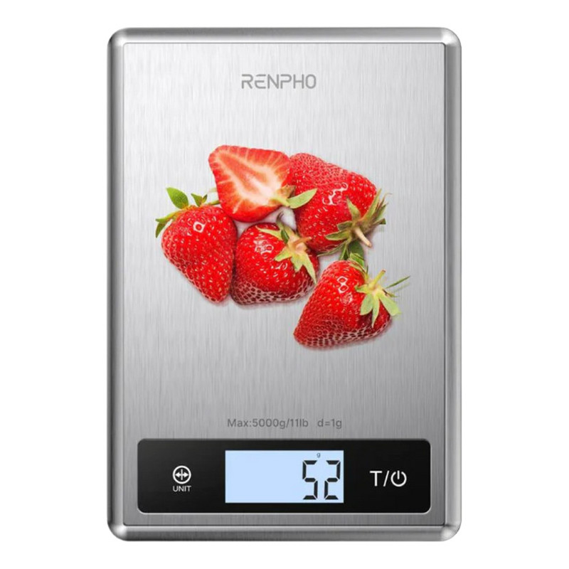 Renpho Calibra 1 Smart Acciaio inox Superficie piana Rettangolo Bilancia da cucina elettronica Renpho Calibra 1 Smart Acciaio inox Superficie piana Rettangolo Bilancia da cucina elettronica