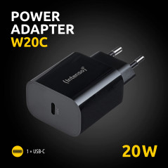 Intenso 7802010 adattatore e invertitore Interno 20 W Nero