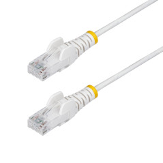 StarTech.com Cavo Ethernet CAT6 Bianco da 7m Patch UTP con Plug RJ45 Antigroviglio e Rilievi di Trazione, Cavo Lan Slim in Rame