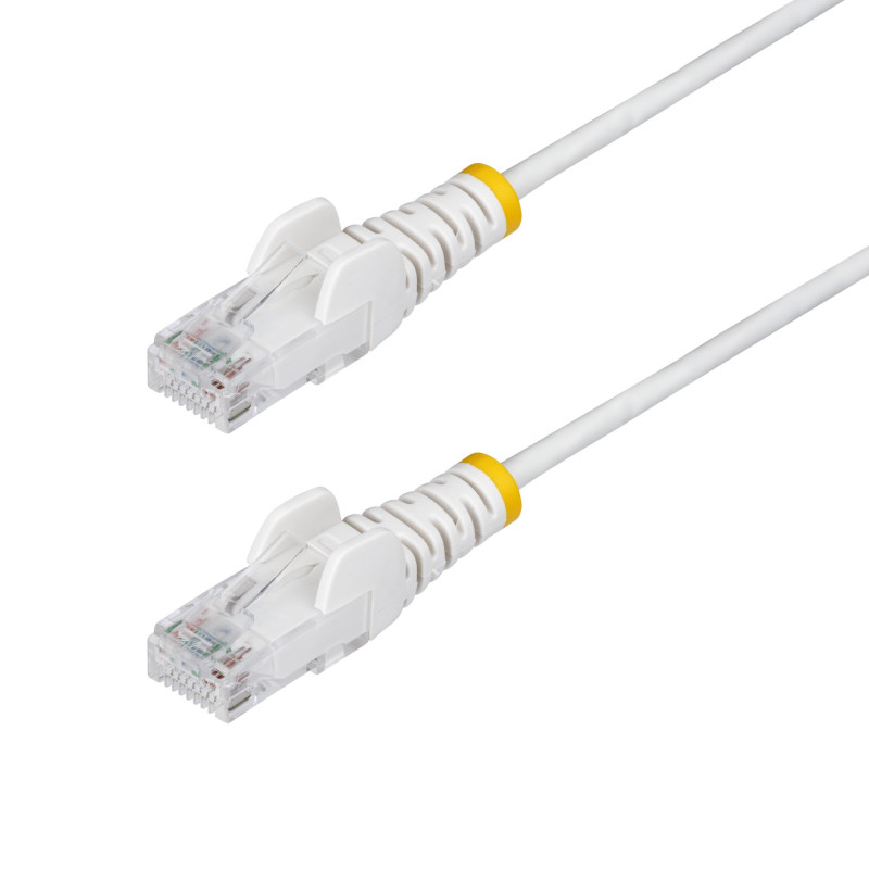 StarTech.com Cavo Ethernet CAT6 Bianco da 7m Patch UTP con Plug RJ45 Antigroviglio e Rilievi di Trazione, Cavo Lan Slim in Rame