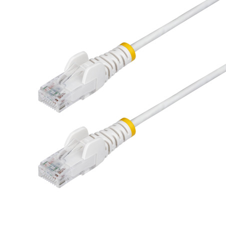 StarTech.com Cavo Ethernet CAT6 Bianco da 7m Patch UTP con Plug RJ45 Antigroviglio e Rilievi di Trazione, Cavo Lan Slim in Rame