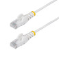StarTech.com Cavo Ethernet CAT6 Bianco da 7m Patch UTP con Plug RJ45 Antigroviglio e Rilievi di Trazione, Cavo Lan Slim in Rame