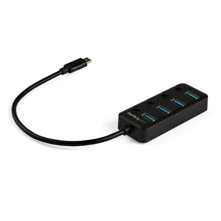 StarTech.com Hub USB-C a 4 porte - USB type C a 4 porte USB 3.0 type A con interruttori individuali On Off - SuperSpeed 5Gbps