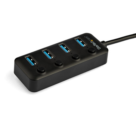 StarTech.com Hub USB-C a 4 porte - USB type C a 4 porte USB 3.0 type A con interruttori individuali On/Off - SuperSpeed 5Gbps